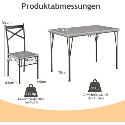 Esstisch Set 5-teilig mit Stühlen – Moderne Essgruppe für 4 Personen