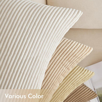 Kordsamt Zierkissenbezug 4er Set Dekokissen 45x45cm Beige