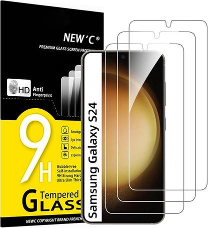 Panzer Schutz Glas Samsung Galaxy S24 5G 3 Stück 9H Härte 0.33mm