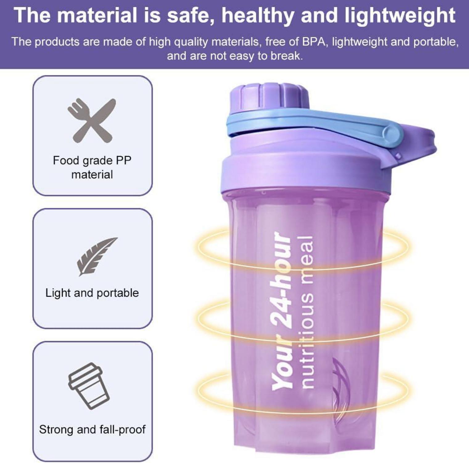 Protein Shaker 600ML Eiweiß Shaker für Supplement Shakes mit