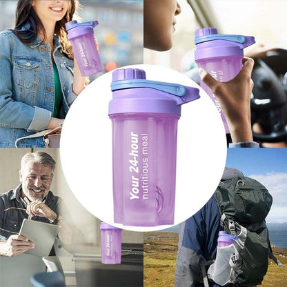 Protein Shaker 600ML Eiweiß Shake mit Sieb & Mess-Skala