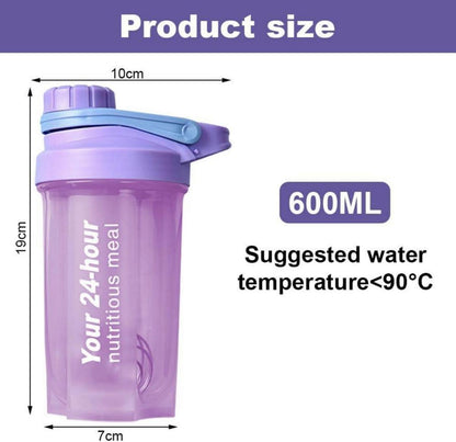 Protein Shaker 600ML Eiweißsportflasche mit Siebeinsatz & Drehverschluss