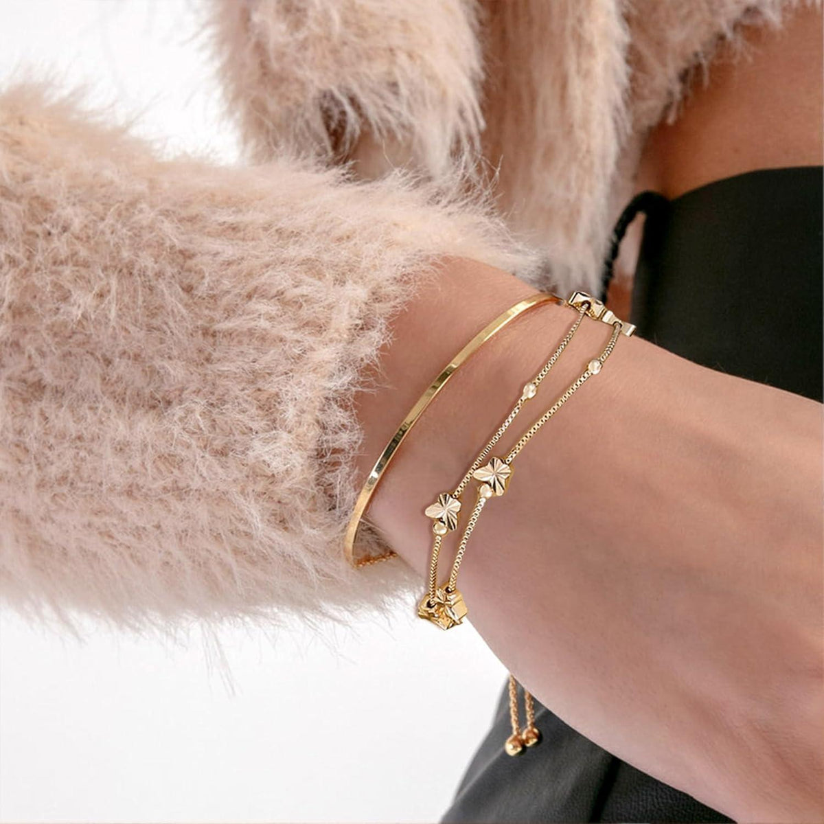 Silber Armband Damen 925 mit Schmetterlingen & Perlen