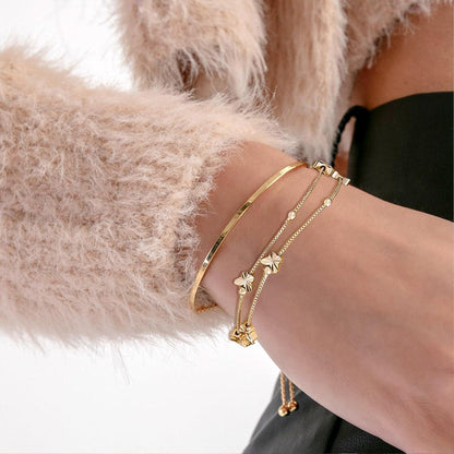Silber Armband Damen 925 mit Schmetterlingen & Perlen