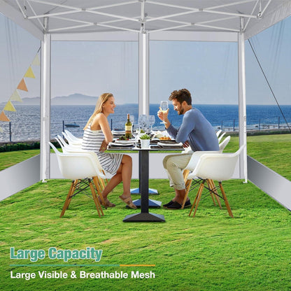 Faltpavillon 3x3m mit Moskitonetz & UV-Schutz – Weiß