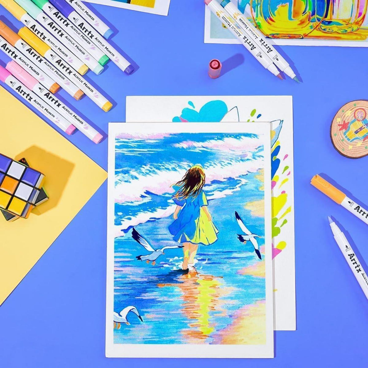 Acrylmarker Set 60 Farben – Wasserfest für Stein, Holz & mehr