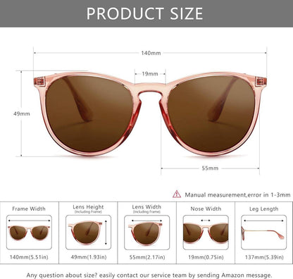 Vintage Runde Damen Sonnenbrille Polarisiert 2er-Pack Retro Stil