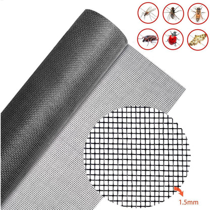 Fliegennetz Meterware 120x250cm – Fiberglas Insektenschutz Gewebe Schwarz