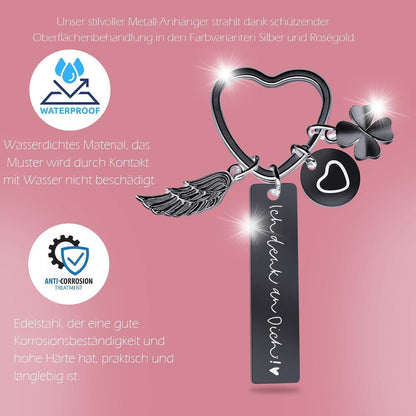 Herz Schlüsselanhänger personalisiert | Geschenk für Frauen & Mama