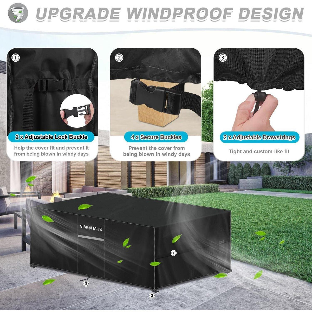 Wasserdichte Gartenmöbel Abdeckung 140x80x80cm – Schutzhülle für Möbel