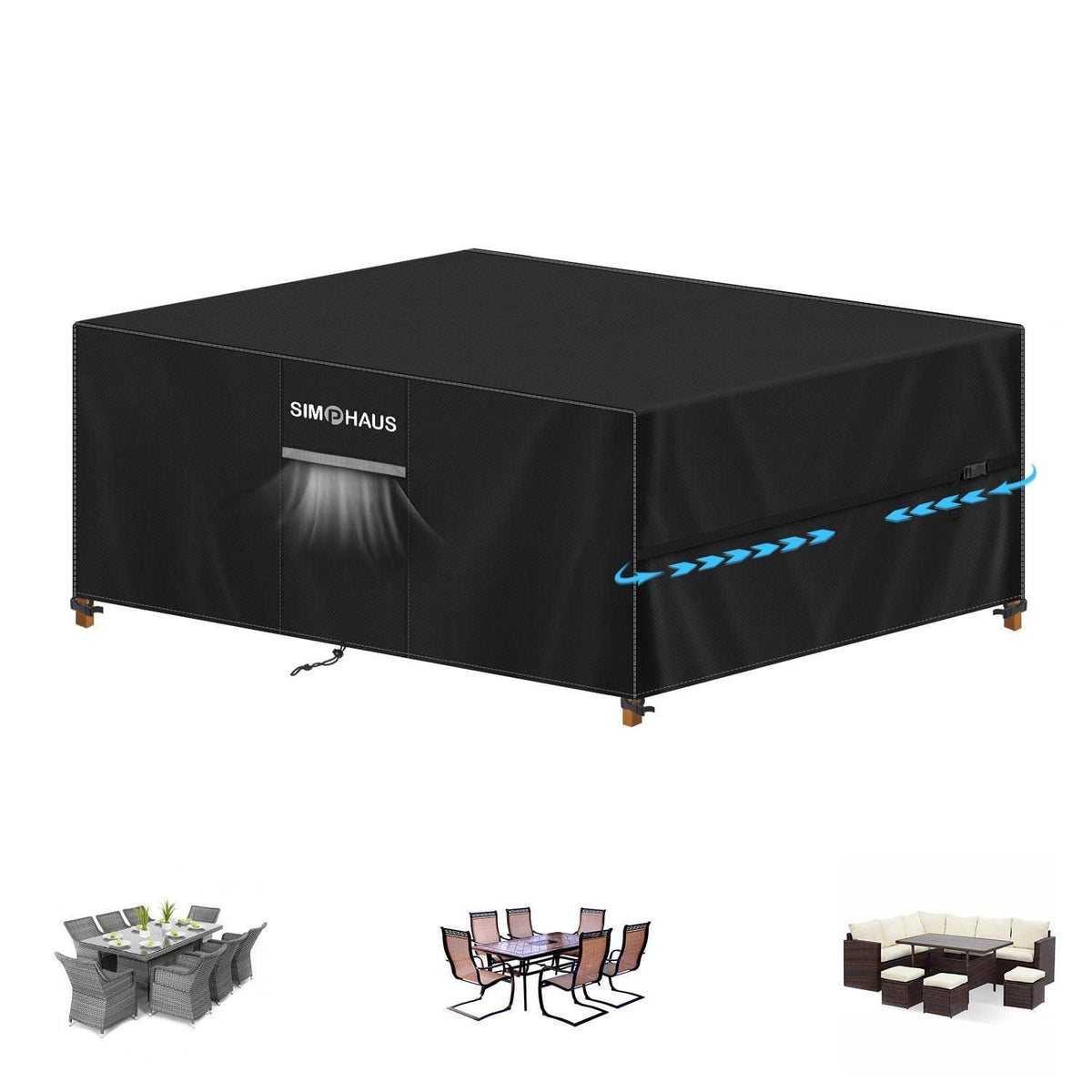 Gartenmöbel Abdeckung 210x140x80cm – Wasserdicht & Winterfest