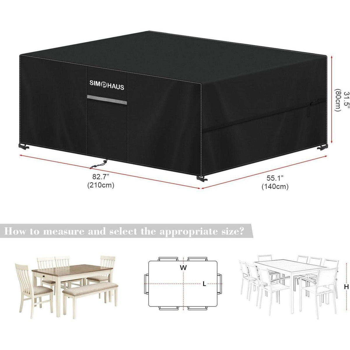 Gartenmöbel Abdeckung 210x140x80cm – Wasserdicht & Winterfest