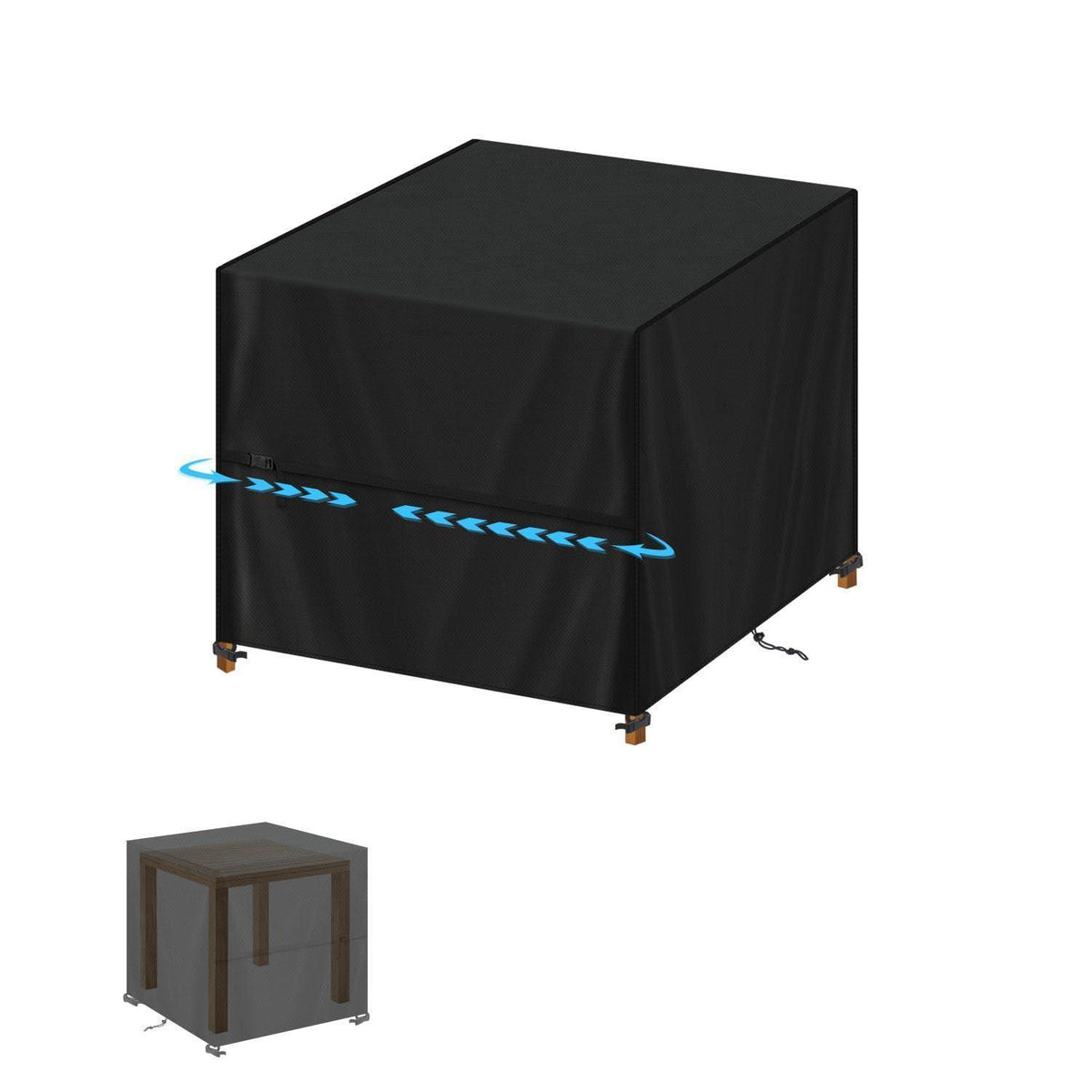 Gartentisch Abdeckhaube 80x80x80cm – Wetterfest & Wasserdicht