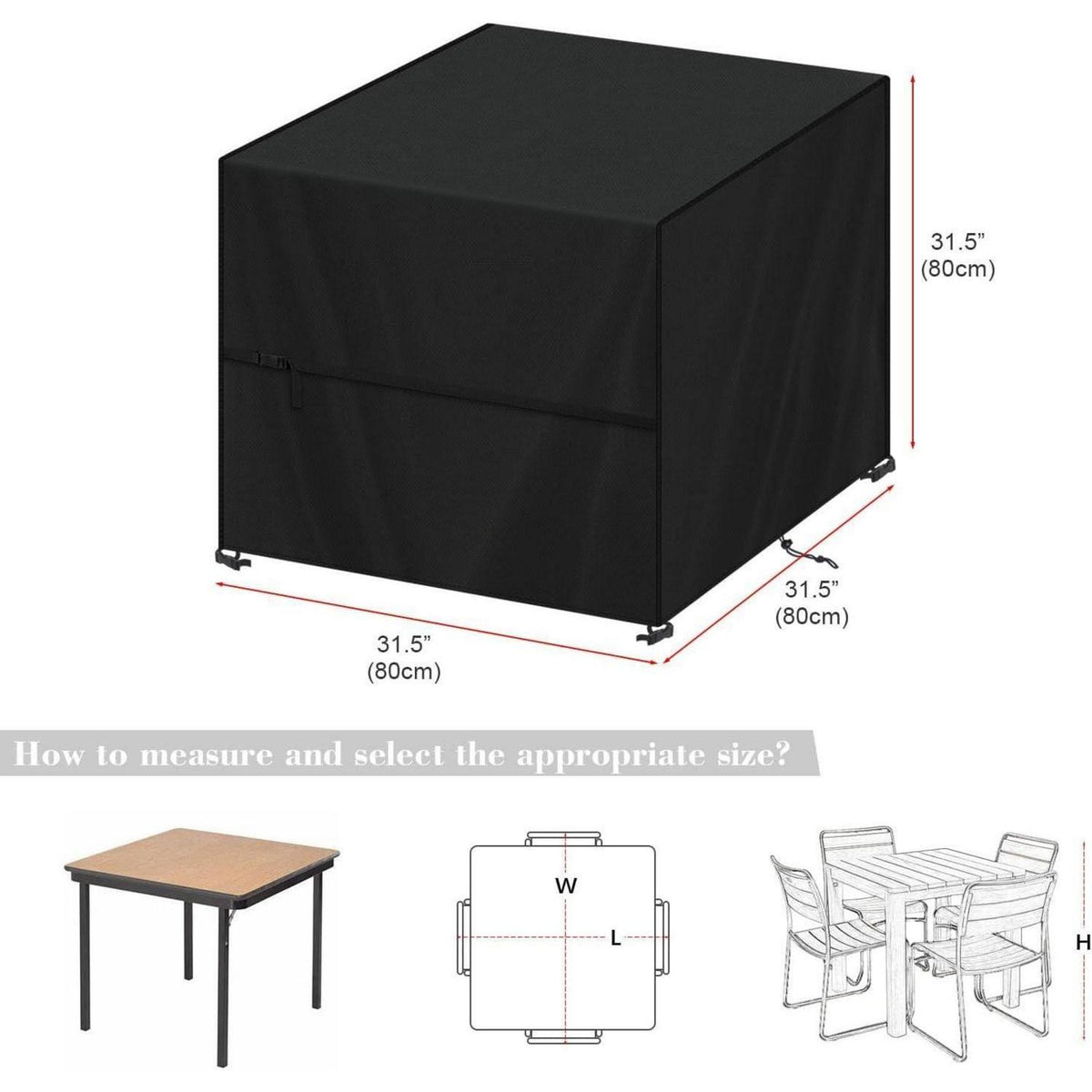 Gartentisch Abdeckhaube 80x80x80cm – Wetterfest & Wasserdicht