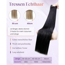 Echthaar Tressen 55cm – Haarverlängerung 100g Weft