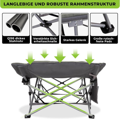 Feldbett klappbar mit Matratze Campingliege für Garten Angeln 190 x