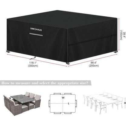 Gartenmöbel Abdeckung XXL 300x250x100cm – Wasserdicht & Belüftet