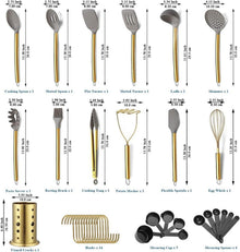 Goldenes Küchenutensilien-Set