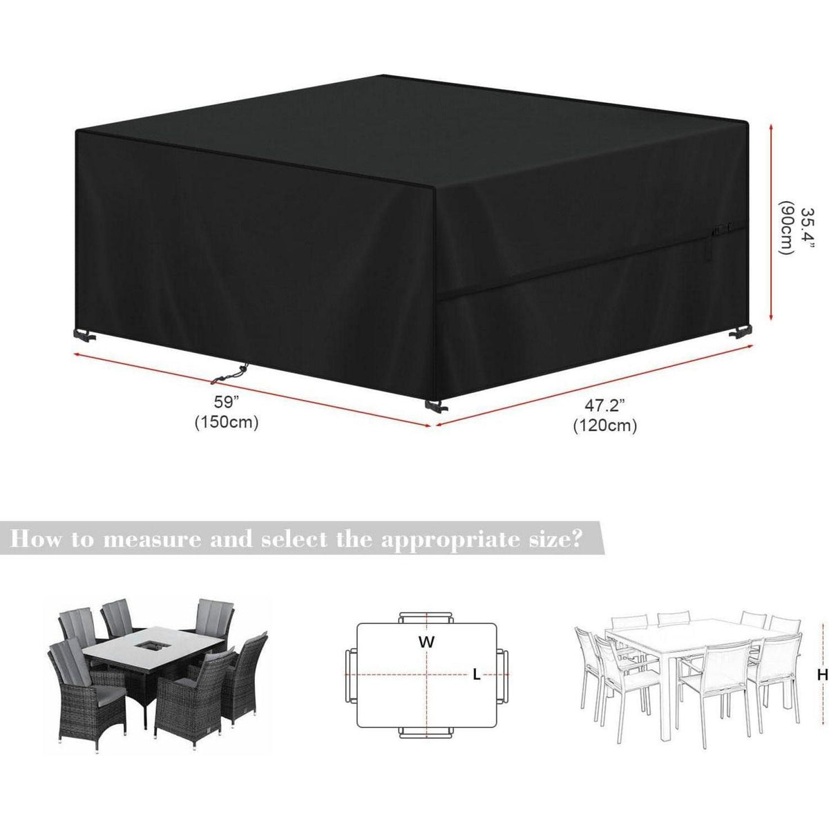 Gartenmöbel Abdeckung 150x120x90cm – Wasserdicht & Winterfest