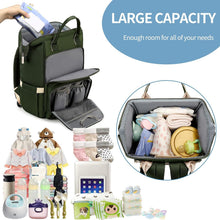 Wickelrucksack mit wasserdichter Wickelunterlage und großer