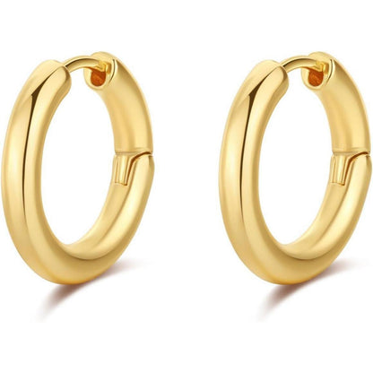 925 Silber Creolen Damen Gold Vergoldet Hypoallergen Chunky Hoops