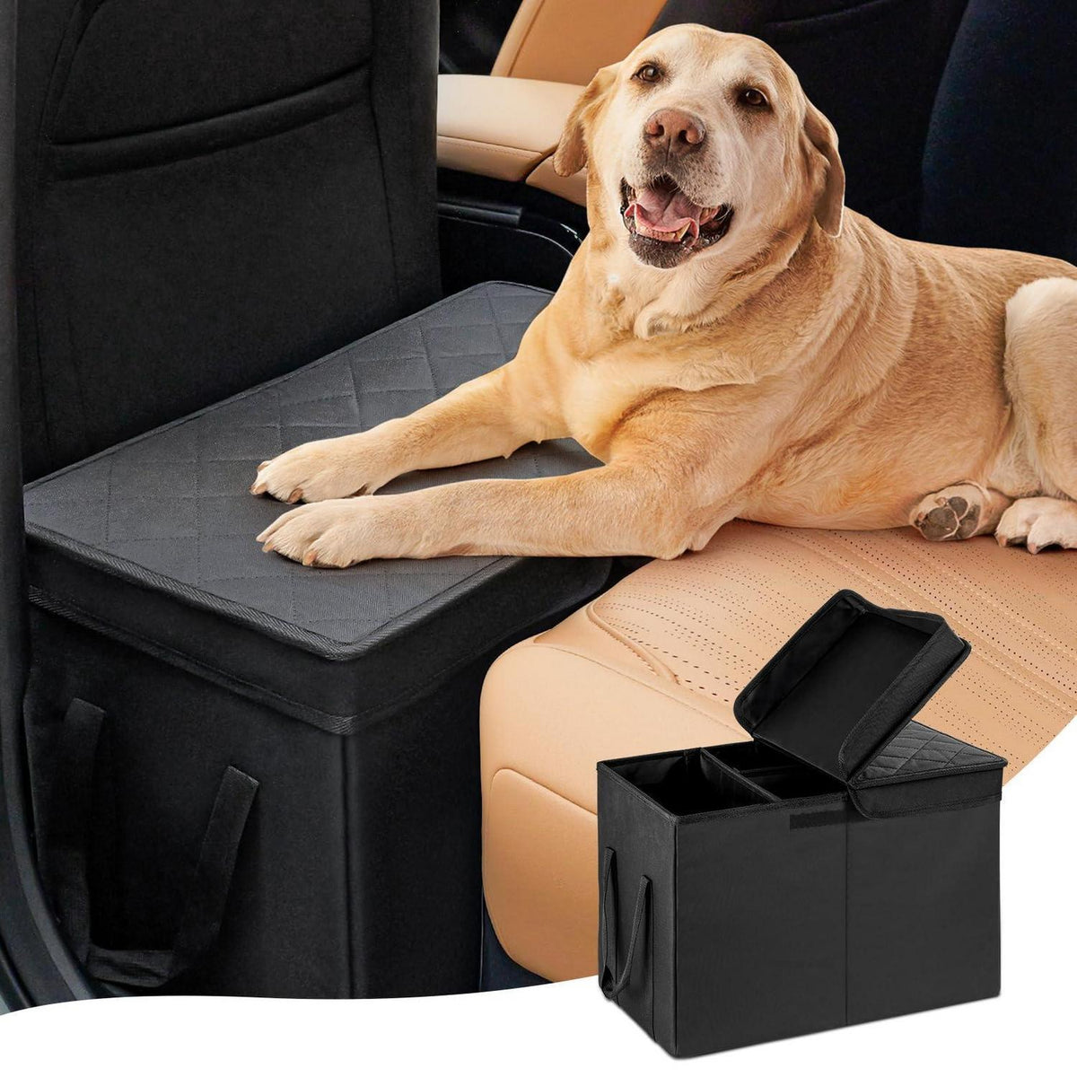 Hunde-Autositzverlängerung mit Stauraum & rutschfestem Boden