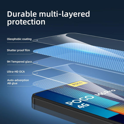 Panzer Schutzglas Xiaomi Poco M6 Pro 4G 3er Pack- 9H Härte Ultra-klar