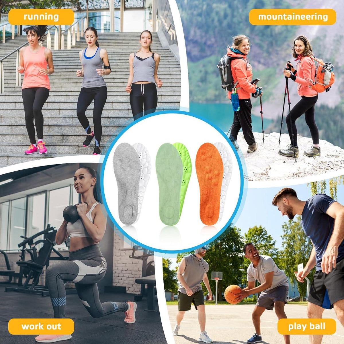 Orthopädische Memory Foam Einlegesohlen 3 Paar Schuhe 41-42 EU