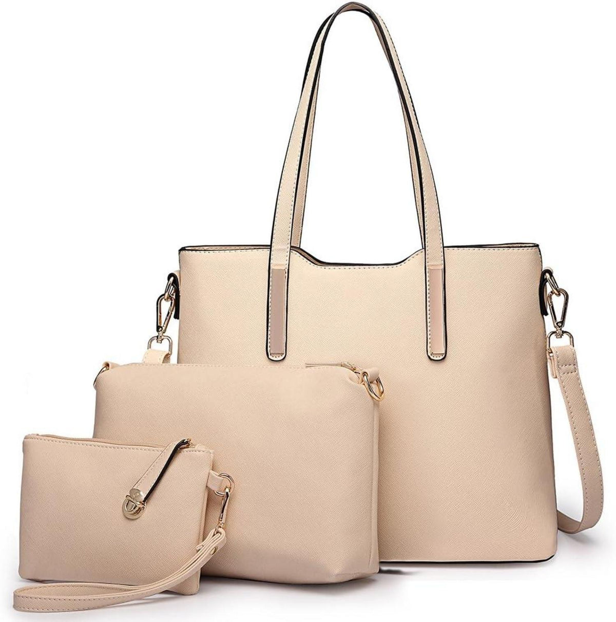 Henkeltasche Damen Shopper Tote PU Leder Set Elegant