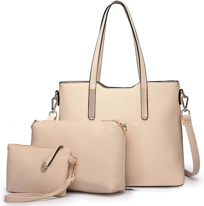 Henkeltasche Damen Shopper Tote PU Leder Set Elegant