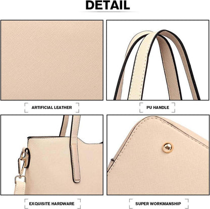 Miss Lulu Damen Handtasche 3-tlg. Set - Groß, elegant, PU Leder