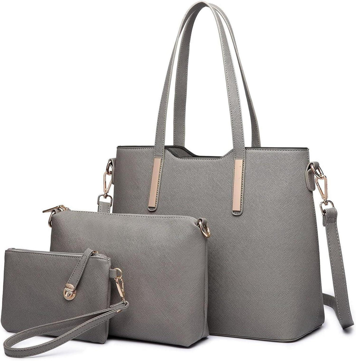 Miss Lulu Handtasche Set Damen Shopper Schultertasche Henkeltasche PU