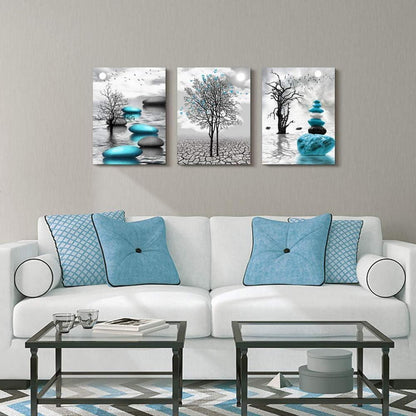 MHARTK66 Bilder Schwarz Weiß Natur Landschaft 50CM*70CM*3Stück