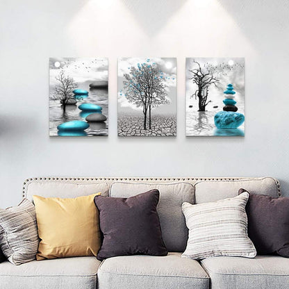 MHARTK66 Bilder Schwarz Weiß Natur Landschaft 50CM*70CM*3Stück