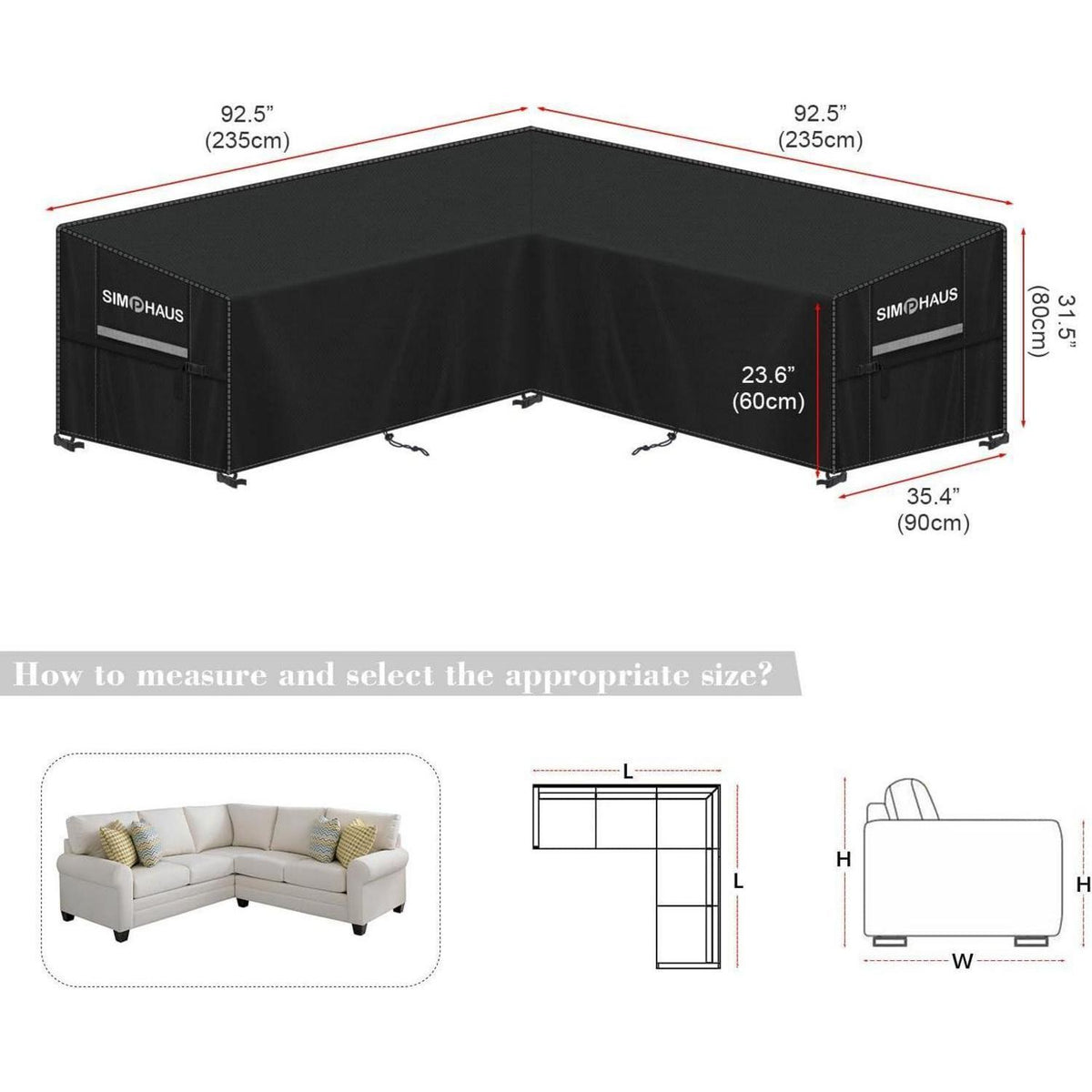 Wasserdichte Schutzhülle für V-Form Lounge Sofa – Gartenmöbel Abdeckung