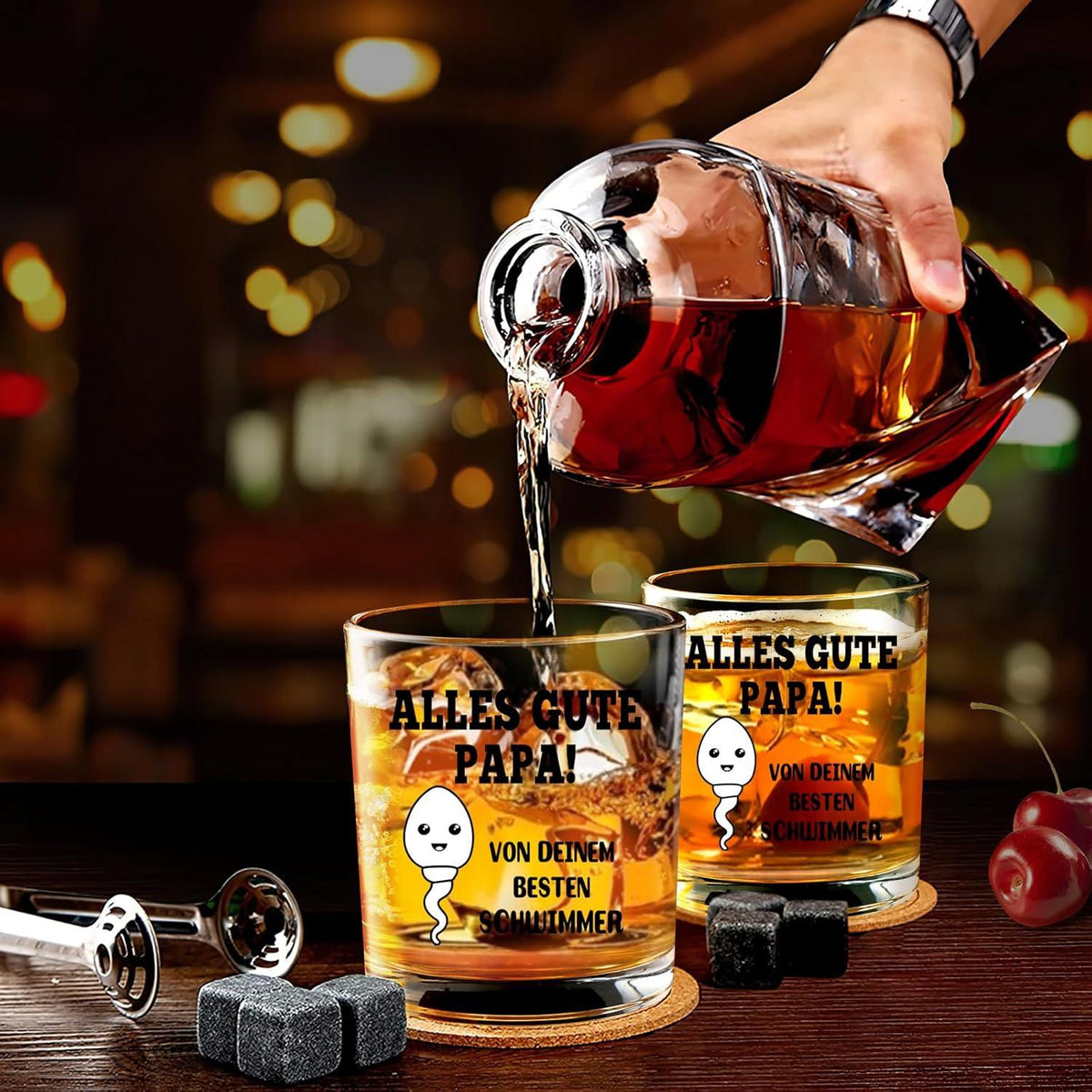 Whiskyglas Papa Geschenk Vatertag Geburtstag Weihnachten 10oz