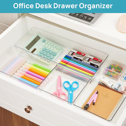 Schubladen Organizer Set aus durchsichtigem Kunststoff - 3 verschiedene Größen
