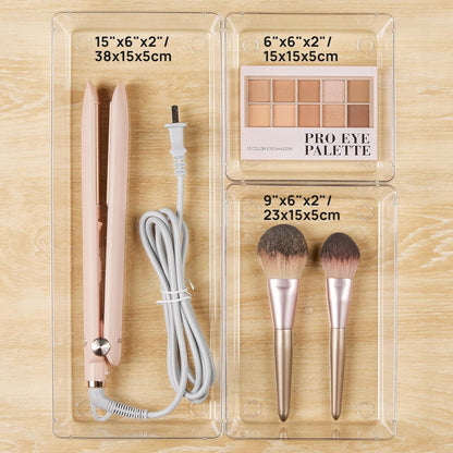 6er Set durchsichtige Schubladen Organizer Acryl Makeup Küchen Büro