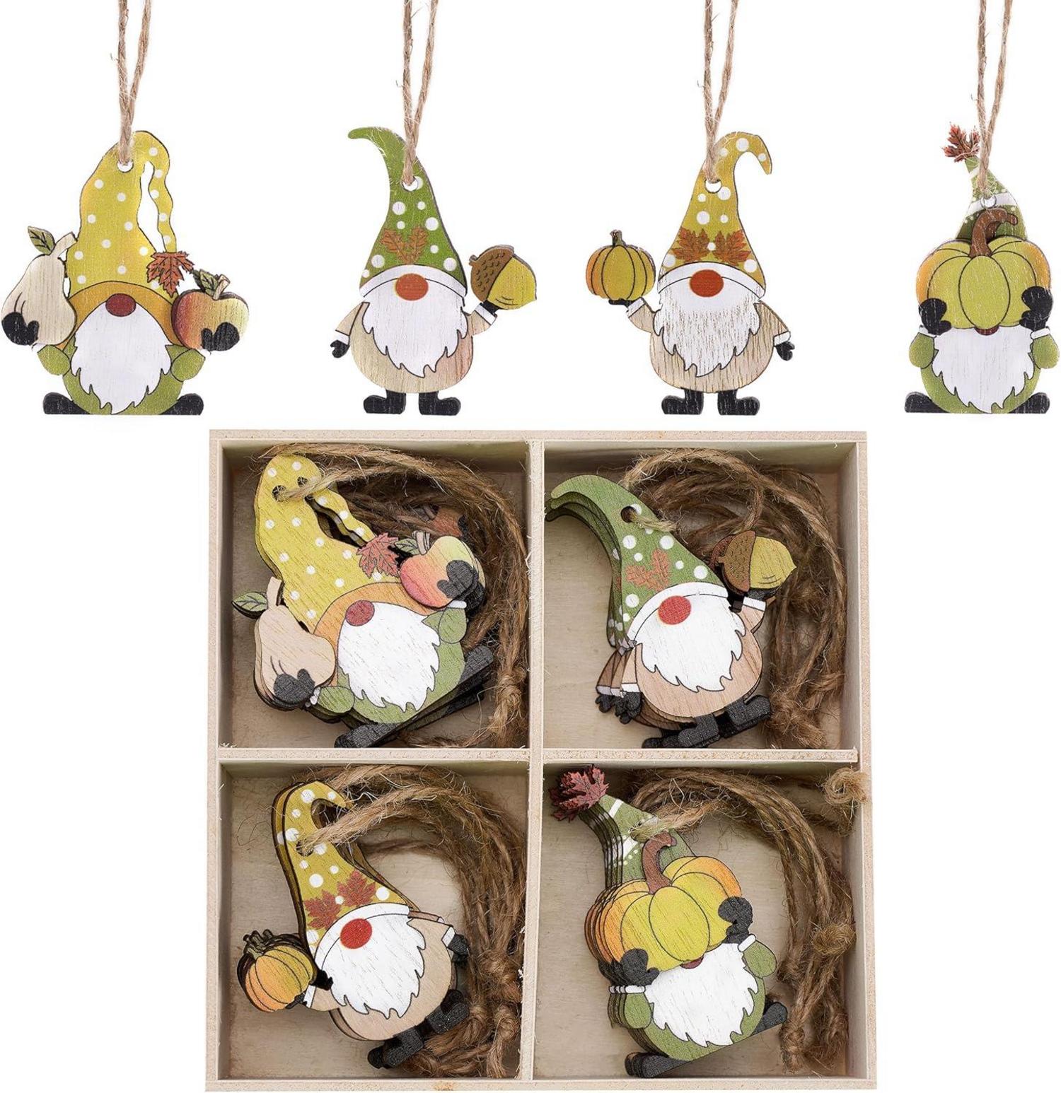 24er Herbstdeko Holz Anhänger Kürbis für Fenster Tisch 5cm