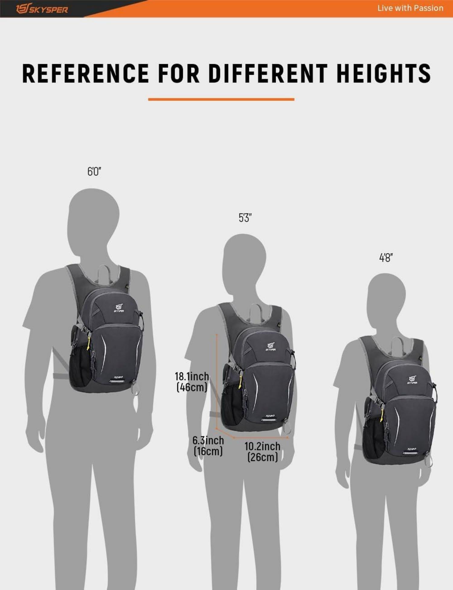 SKYSPER Wanderrucksack 20L Tagesrucksack Trekkingrucksack Herren Damen