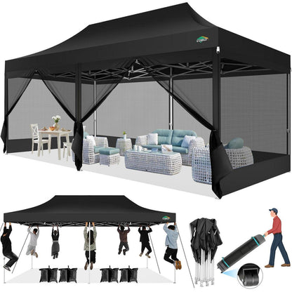 3x6m Pavillon mit 6 Seitenwänden – Wasserdicht & Stabil