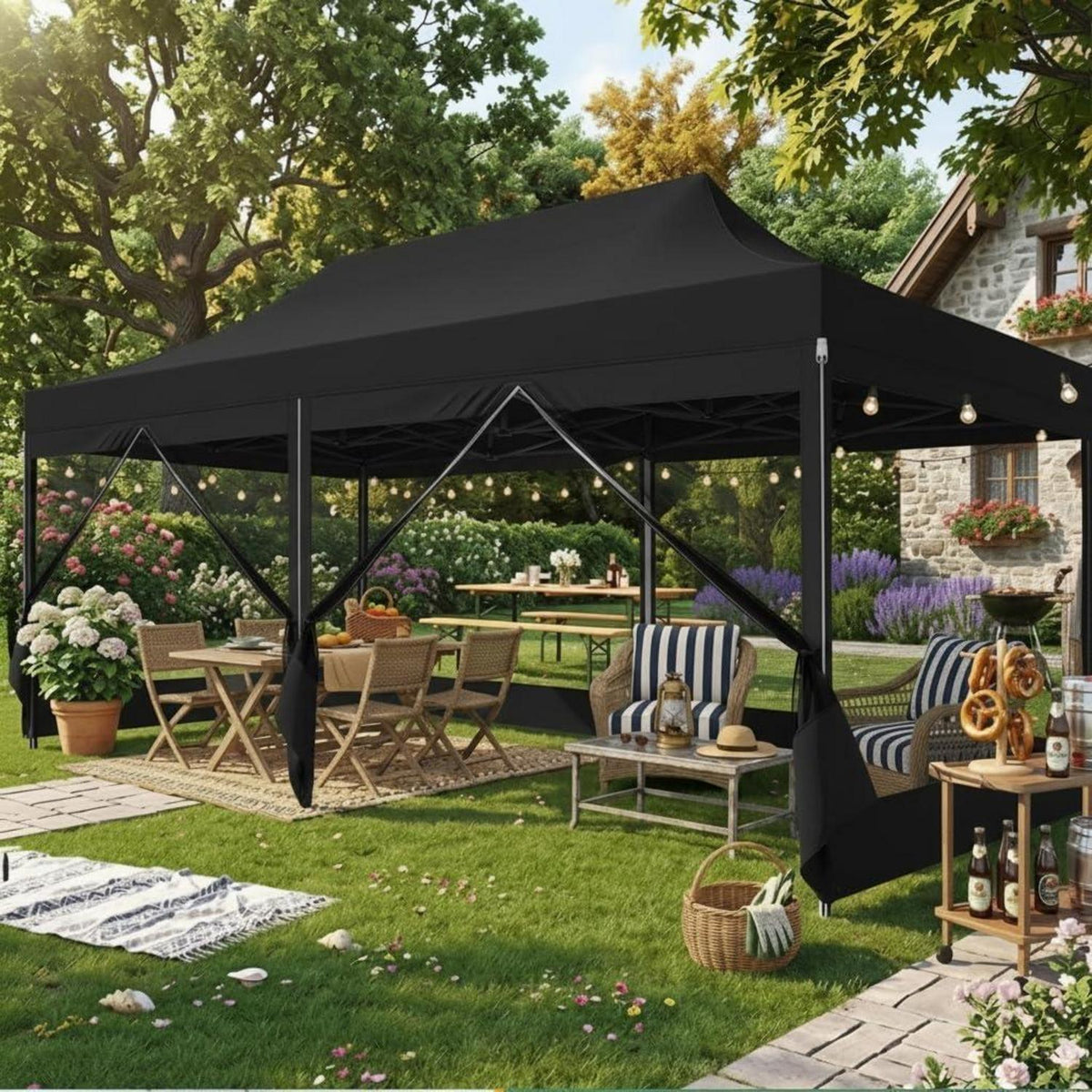 Faltpavillon 3x6m – Wasserdicht, Stabil & Mit Seitenwänden