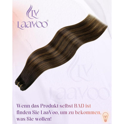 Echthaar Tressen Braun Balayage 60cm – Zum Einnähen & Stylen