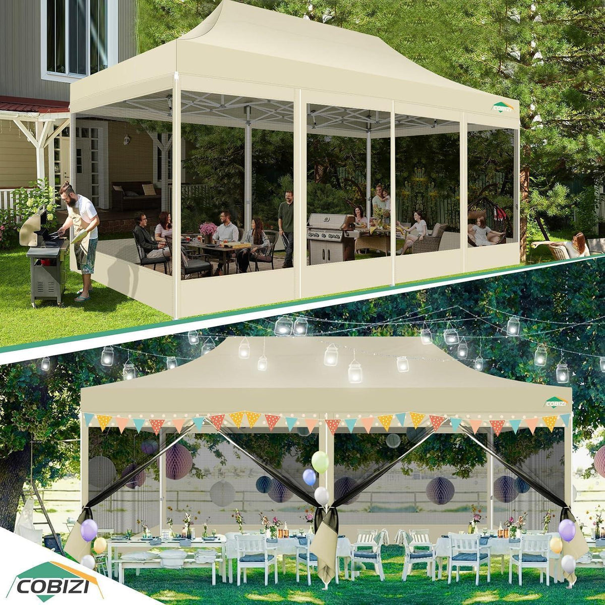 Faltpavillon 3x6m – Wasserdicht, UV-Schutz & Mesh-Seitenwände