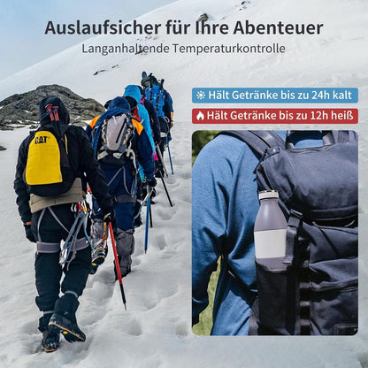 Blackube Edelstahl Thermosflasche BPA-frei | Sport Outdoor Schule Fitness 1L