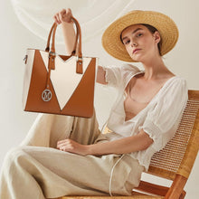 Miss Lulu Damen Handtasche Schultertasche Shopper V-Design