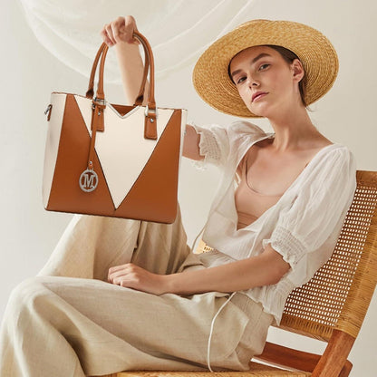 Miss Lulu Damen Handtasche Schultertasche Shopper V-Design