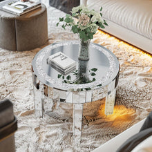 Runder Silber Kristall Glastisch Ø60cm Modern Luxus