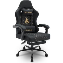Ergonomischer Gaming Stuhl mit Fußstütze - Schwarz Vintage