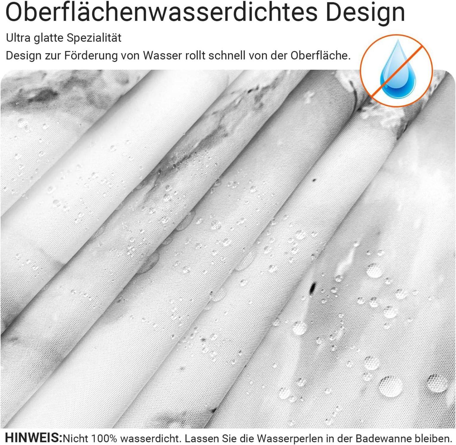 Duschvorhang Textil Marmor 240x180cm Wasserdicht